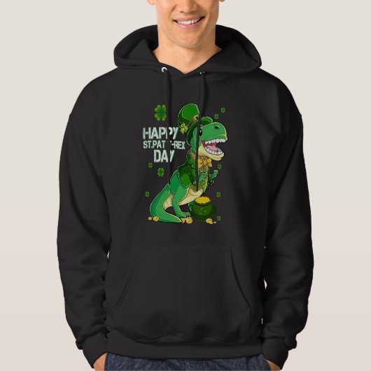 Happy St Pat Trex Day Dino St Patricks Day Toddler Hoodie (Vorderseite)