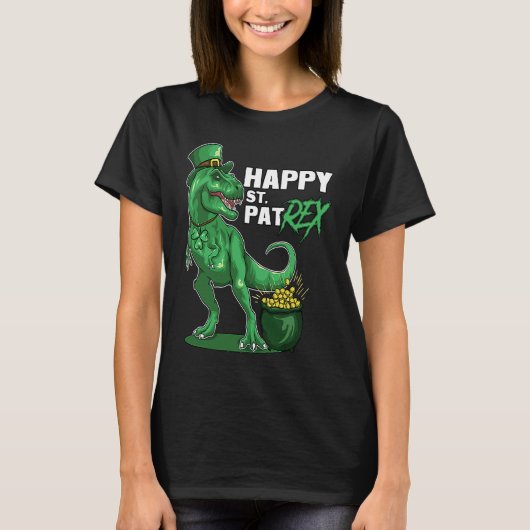 Happy St Pat Trex Day Dino St Patricks Day Toddler T-Shirt (Vorderseite)