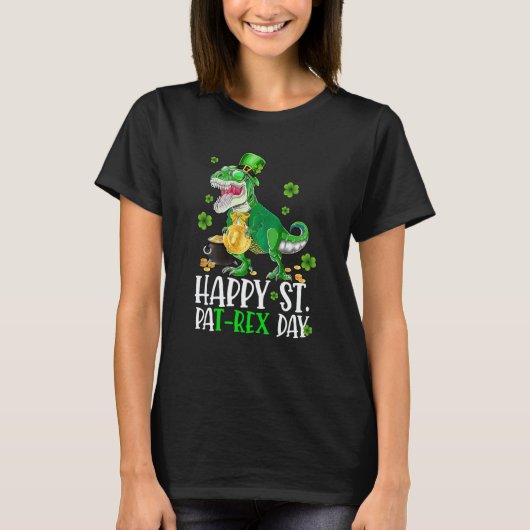 Happy St Pat Trex Day Dino St Patricks Day Toddler T-Shirt (Vorderseite)