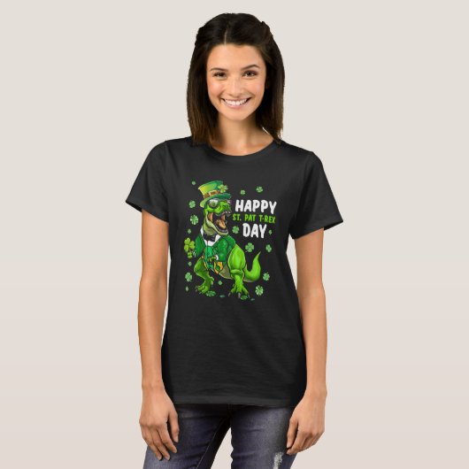Happy St Pat Trex Day Dino St Patricks Day Toddler T-Shirt (Vorne ganz)