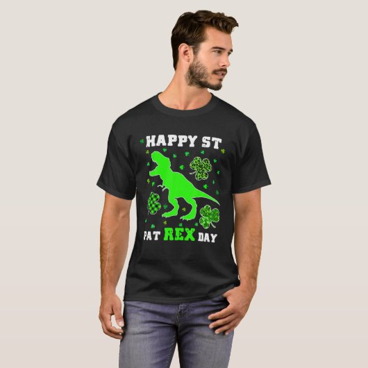Happy St Pat Trex Day Dinosaur Patricks Day Leprec T-Shirt (Vorne ganz)