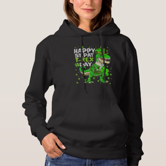 Happy St Pat Trex Day Dinosaur St Patricks Day Tod Hoodie (Vorderseite)