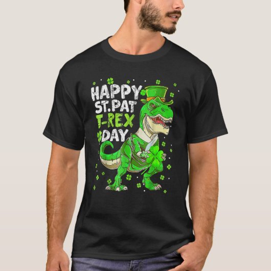 Happy St Pat Trex Day Dinosaur St Patricks Day Tod T-Shirt (Vorderseite)