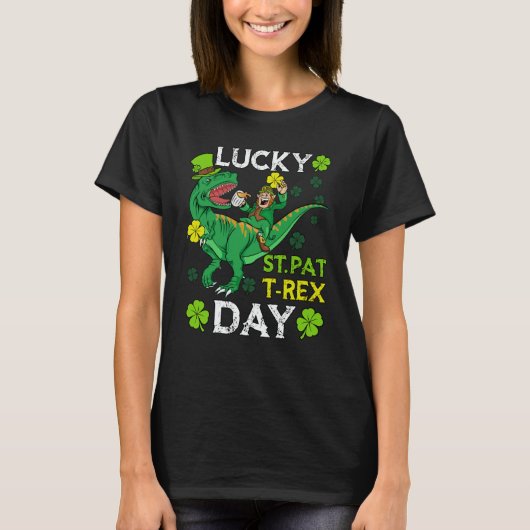 Happy St Pat Trex Day Dinosaur St Patricks Day Tod T-Shirt (Vorderseite)