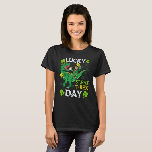 Happy St Pat Trex Day Dinosaur St Patricks Day Tod T-Shirt (Vorne ganz)