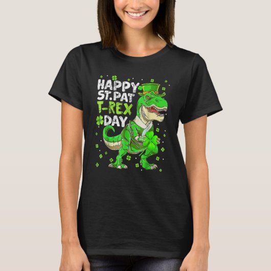 Happy St Pat Trex Day Dinosaur St Patricks Day Tod T-Shirt (Vorderseite)