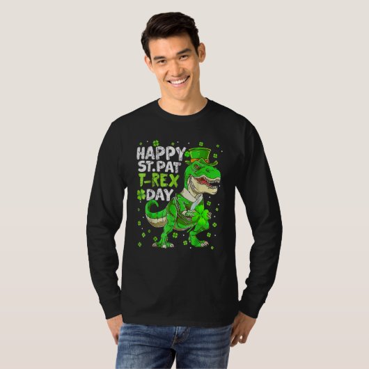 Happy St Pat Trex Day Dinosaur St Patricks Day Tod T-Shirt (Vorne ganz)