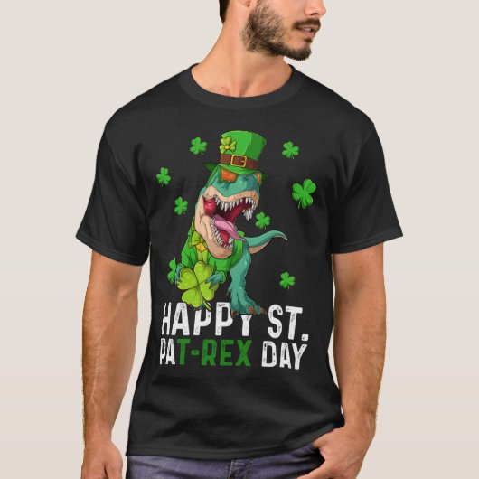 Happy St Pat Trex Day Dinosaur St Patricks Day Tod T-Shirt (Vorderseite)