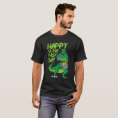 Happy St Pat Trex Day Funny Patricks Day Dinosaur T-Shirt (Vorne ganz)