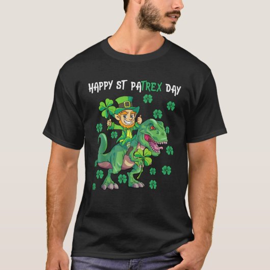 Happy St Pat Trex Day Leprechaun Dino St Patricks T-Shirt (Vorderseite)