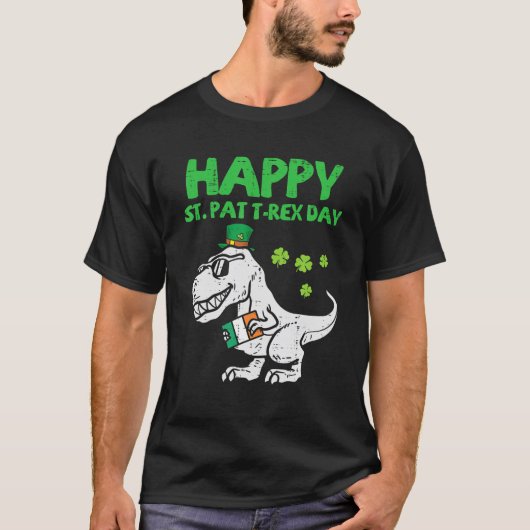 Happy St Pat Trex Day S Irish Dino Saurus Trex Boy T-Shirt (Vorderseite)