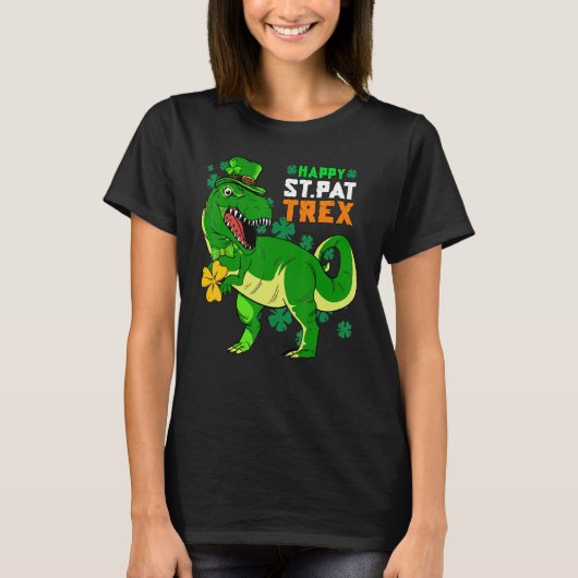 Happy St Pat Trex Day Saint Patrick Dinosaur Boys T-Shirt (Vorderseite)