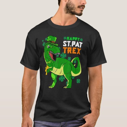 Happy St Pat Trex Day Saint Patrick Dinosaur Boys  T-Shirt (Vorderseite)