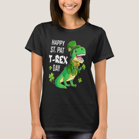 Happy St Pat Trex Day St Patricks Day Dinosaur Luc T-Shirt (Vorderseite)