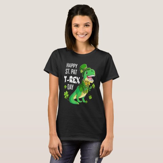 Happy St Pat Trex Day St Patricks Day Dinosaur Luc T-Shirt (Vorne ganz)