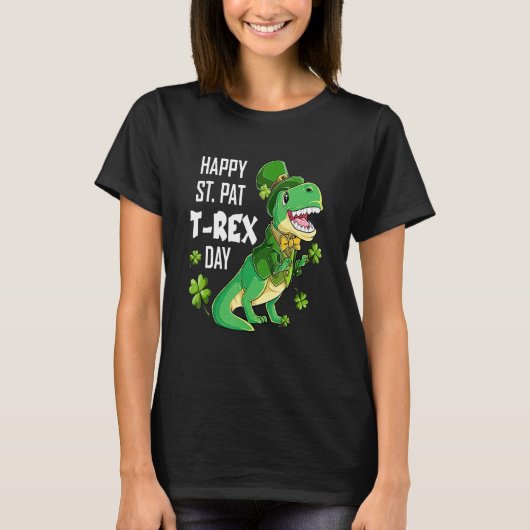 Happy St Pat Trex Day St Patricks Day Dinosaur Luc T-Shirt (Vorderseite)