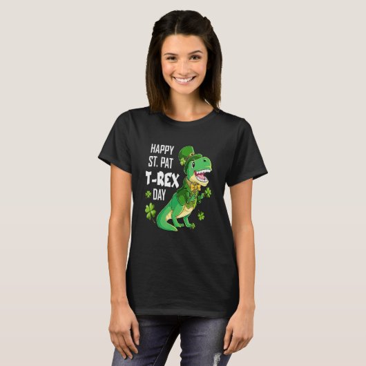 Happy St Pat Trex Day St Patricks Day Dinosaur Luc T-Shirt (Vorne ganz)