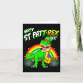 Happy St Pat Trex Day St Patricks Day Niedlich Din Karte (Vorderseite)