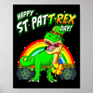 Happy St Pat Trex Day St Patricks Day Niedlich Din Poster