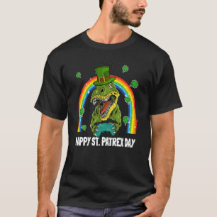 Happy St Patrex Day Dinosaur Leprechaun Hat Video T-Shirt