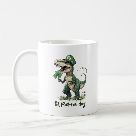 Happy St. PatREX Day Dinosaurier st. Patrick's Day Kaffeetasse (Links)