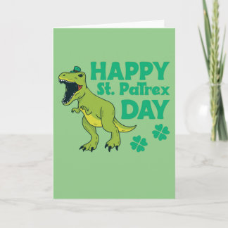 Happy St. Patrex Day Trex St. Patricks Pun Card Karte