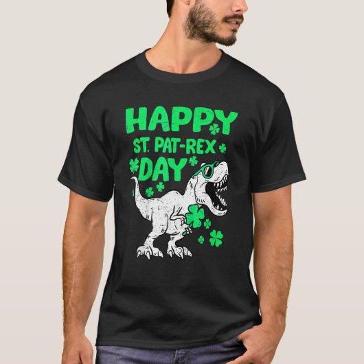 Happy St PaTRex Dinosaur Saint Patrick's Day Boys T-Shirt (Vorderseite)