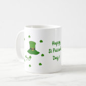 Happy St Patri Minimalistische Niedliche Kaffee Ta Kaffeetasse (Vorderseite Links)