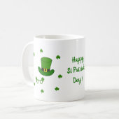 Happy St Patri Minimalistische Niedliche Kaffee Ta Kaffeetasse (Vorderseite Links)