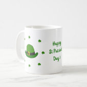 Happy St Patri Minimalistische Niedliche Kaffee Ta Kaffeetasse (Vorderseite Links)