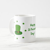 Happy St Patri Minimalistische Niedliche Kaffee Ta Kaffeetasse (Vorderseite Links)