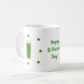 Happy St Patri Minimalistische Niedliche Kaffee Ta Kaffeetasse (Vorderseite Links)