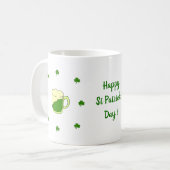 Happy St Patri Minimalistische Niedliche Kaffee Ta Kaffeetasse (Vorderseite Links)