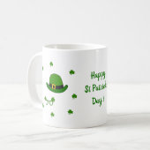 Happy St Patri Minimalistische Niedliche Kaffee Ta Kaffeetasse (Vorderseite Links)