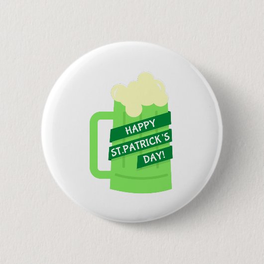 Happy-st-Patrick-Bier Button (Vorderseite)