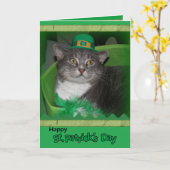 Happy St.Patrick Day Card mit Katze Karte (Gelbe Blume)