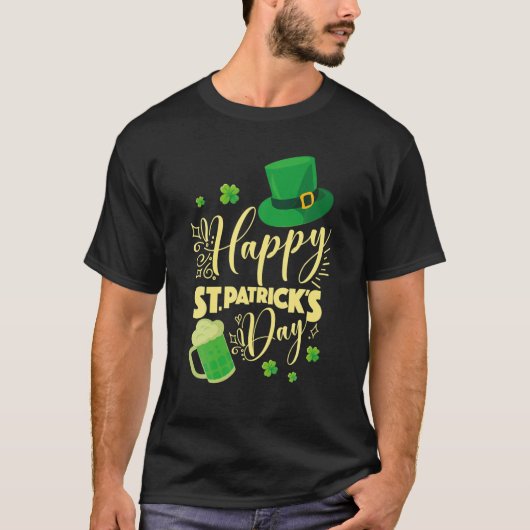 Happy St Patrick Day Drinks T-Shirt (Vorderseite)