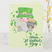 Happy-st-Patrick-Day-Gnome Karte (Gelbe Blume)