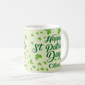Happy-st-Patrick-Day-Kleeblatt Kaffeetasse (VorderseiteRechts)