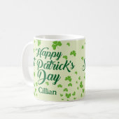 Happy-st-Patrick-Day-Kleeblatt Kaffeetasse (Vorderseite Links)