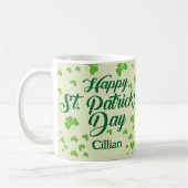 Happy-st-Patrick-Day-Kleeblatt Kaffeetasse (Links)