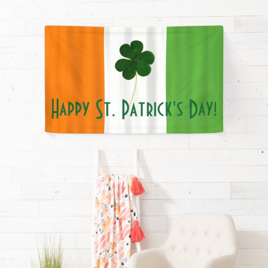 Happy St. Patrick Irish Colors Kleeblatt Banner (Insitu)