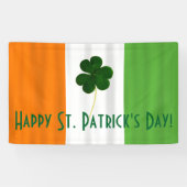 Happy St. Patrick Irish Colors Kleeblatt Banner (Horizontal)