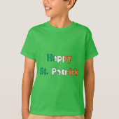Happy St. Patrick Irish Flag Farbe Typografie T-Shirt (Vorderseite)