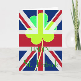 Happy St. Patrick Irish Kleeblatt UK Flag Funny Karte