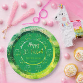 Happy St. Patrick Kleeblatt Green Clovers Irish Pappteller (Party)