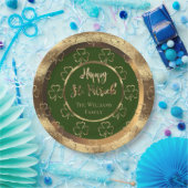 Happy St Patrick Kleeblatts Green Clovers Irish Pappteller (Party)