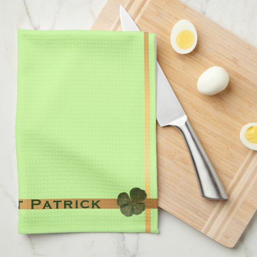 Happy St Patrick R4 Blätter Clover Kitchen Handtuc Geschirrtuch (Viertel Falte)