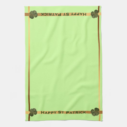 Happy St Patrick R4 Blätter Clover Kitchen Handtuc Geschirrtuch (Vertikal)
