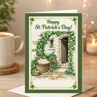 Happy St. Patrick’s Day Card | Lucky Irish Cottage Karte